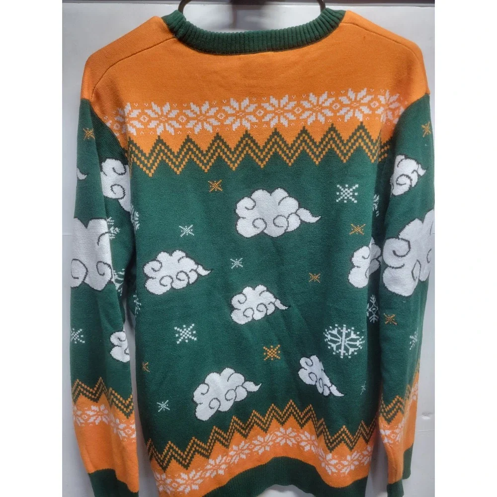 Dragon Ball Goku Ugly Christmas Sweater Green Orange Kid Goku Nimbus Mens Large